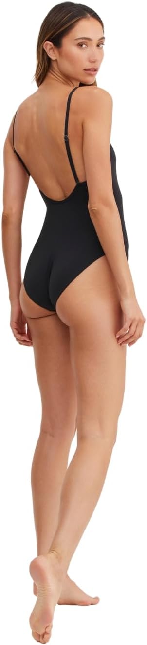 Gottex Au Naturel Golden Hour Women’s Stripe Textured Lurex Square Neck One Piece Swimsuit- Swim Essential - Image 4