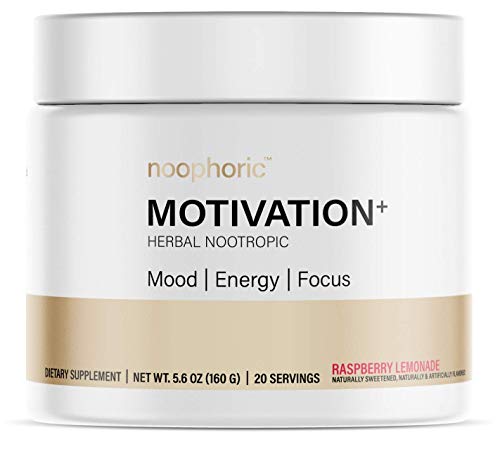 Noophoric Motivation+ Herbal Nootropic Brain Boosting Supplement | Improves Mood, Energy & Focus with Ashwagandha, Lions Mane Mushroom, Alpha GPC, Ginseng, Huperzine, Rhodiola Rosea | (Drink Mix)