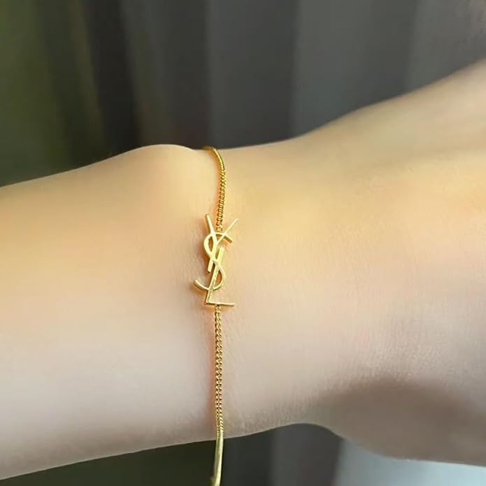 Dainty Gold Initial bracelet for Women, Light Luxury 18K Gold Chain bracelet with Initial, Personalized Statement Gold Bracelet Jewelry Gift2
