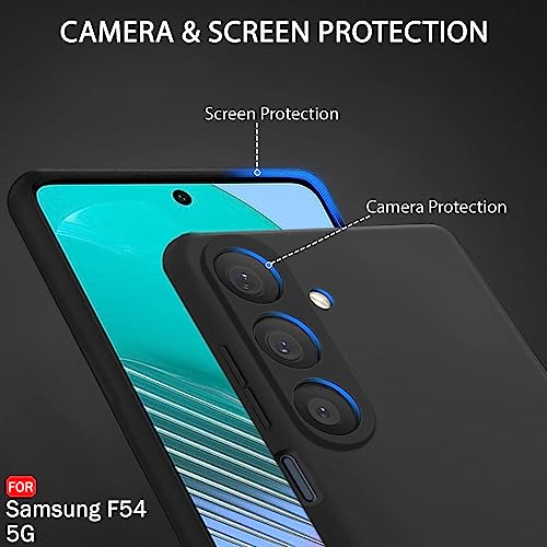 Image of TheGiftKart Liquid Silicone Back Cover Case for Samsung Galaxy F54 5G | Soft Micro-Fibre Lining Inside | Camera & Screen Protection | Shockproof Back Cover Case for Samsung F54 5G (Silicone, Black)