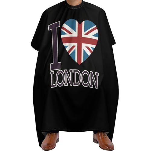 I Love London Fashion Adult Barber Apron With Adjustable Neck Buckle Waterproof Hair Cutting Cape