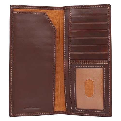 Image of Carhartt Men's Leather Triple Stitch Wallet, Durable Full-Grain Leather Bifold, Trifold & Rodeo Styles, Gifts for Men