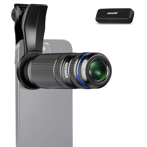 NEEWER Teleobiettivo 7X con clip per obiettivo fotocamera del telefono, macro 10X staccabile per piastra posteriore filettata da 17 mm, custodia compatibile con iPhone Samsung, LS-36 Ultra