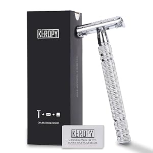 Double Edge Safety Razor with 10 Disposable Blades – Single blade double edge razor for men – Metal razor with Long Handle for close shave – Classic Clean Shave Single blade razor