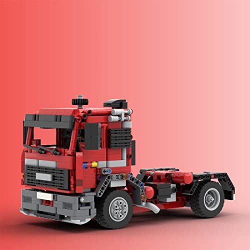 Loadr Technik LKW Bausteine, 2097 Klemmbausteine Tieflader mit Hubwagen Bausteine MOC-119907, Kran Klemmbausteine… – Bild 4