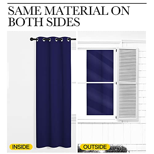 Image of NICETOWN Navy Blue Blackout Curtains 40 inches Length for Kitchen, 2 Panels, 29 inch Wide, Thermal Insulated Decoration Drapes for Small Window
