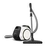 Miele Boost CX1 Parquet – Performance, Compact and Handy Vacuum Cleaner with Vortex Technology and HEPA Filter, Parquet Brush, White & Rose Gold with Tinted Collector