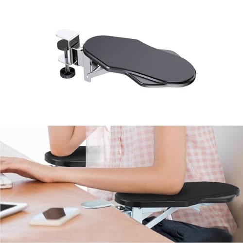 Lomonmen Reposabrazos de Escritorio Ergonómico Apoyabrazos de Ordenador 180° Rotación Reposamuñecas