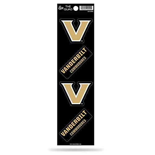 Rico Industries NCAA Vanderbilt Commodores 3" x 12" Quad Decal - (4) Decals