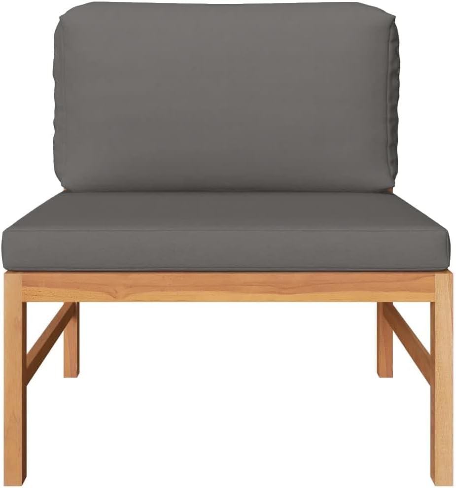 2 Piece Patio Lounge Set Balcony Furniture,Patio loveseat,Small Patio Furniture,Patio daybed,with Dark Gray Cushions Teak Wood