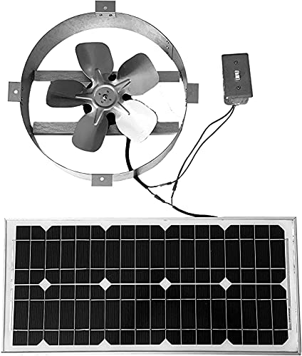 Amtrak Solar 50W Solar Attic Fan with On/Off Switch – Quiet Waterproof Solar Exhaust Fan for Gable & Roof Vent | Attic, Garage & Shed Ventilation – Made in USA