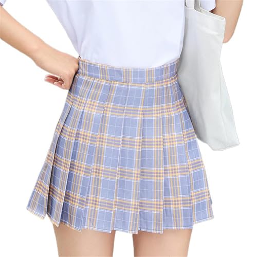 Women's High Waist Slim A-Line Plaid Short Skirt3