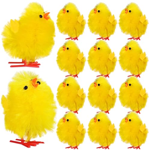 Toyvian 36 Pcs Mini Easter Chicks – 1. 7" Yellow Plush Chicken Figurines, Cute Fuzzy Chick Decorations for Easter Egg Hunt, Baskets Stuffers, Diy Crafts, Party Favors & Home Decor