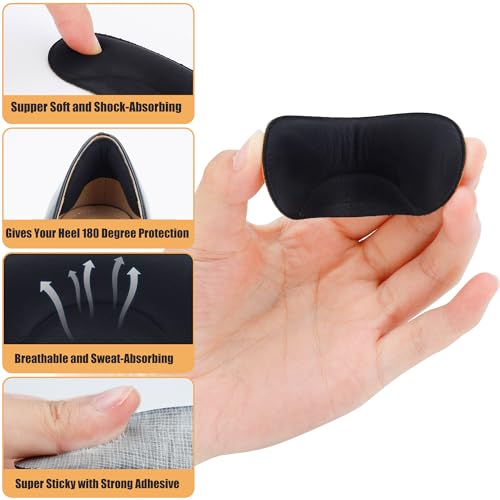 6 Pairs Heel Cushion Pads for Shoes Too Big, Shoe Grips Liners Heel Protectors to Prevent Heel Pain, Blisters and Rubbing, Anti Slip Shoe Filler Make Shoes Fit Tighter - Thumbnail 3