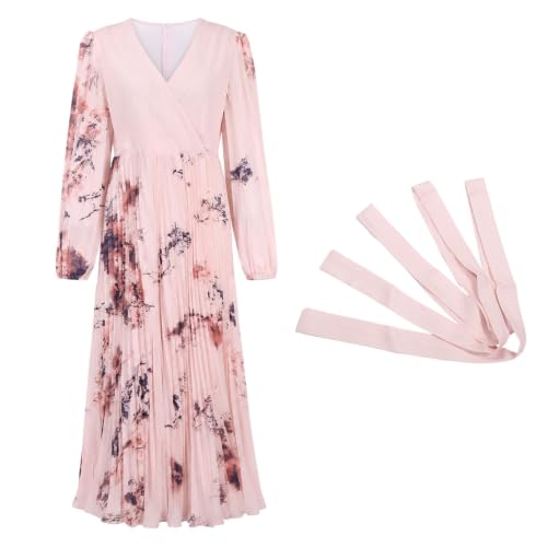 Robe de soirée longue chic à fleurs en mousseline fluide pour femme