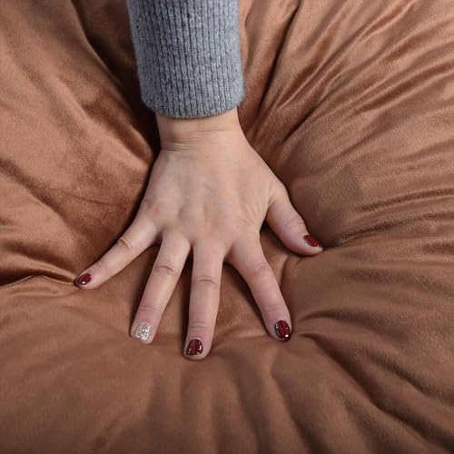 Image of Bean Bag Chairs, Memory Foam Stuffing Bean Bag Chair for Adults /Teens /Kids, Velvet Lazy Sofa Furniture with Removable High-Rebound Memory Foam for Living Room Bedroom College Dorm