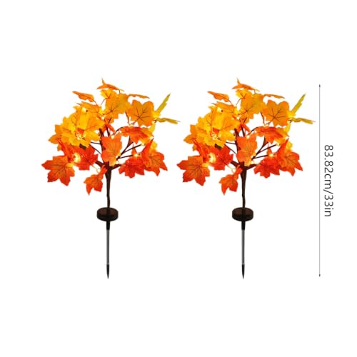 Maple Leaves Solar Lights Outdoor Waterproof, Solar Fall Lights 2 Pack - image 2