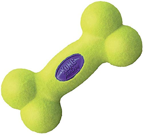 KONG - AirDog Squeaker Bone - Gioco Riporto, Rimbalza E Suona, Materiale Pallina da Tennis -per Cani di Taglia Media