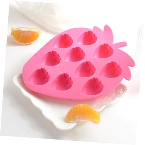 Molde para cubos de hielo en forma de fresa de silicona miniatura 7