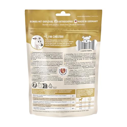 Yummeez Geflügel Leckerli - Hundeleckerli als kleine Knöchelchen - getreidefrei mit hohem Fleischanteil - perfektes Leckerchen für Training oder Belohnung (1 x 175 g)