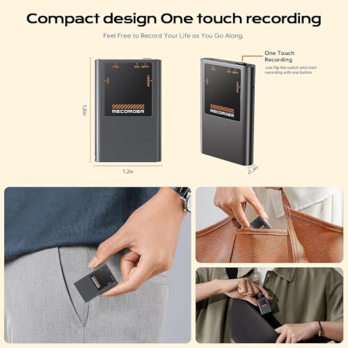 Image of SECURINNOV Digital Mini Voice Recorders -Small Hidden Spy Super Long Storage Capacity 64GB | Date & Time Stamp | Easy to Use | Crystal Clear Sound Digital Recording Mp3 Player (V-Lite 64GB)