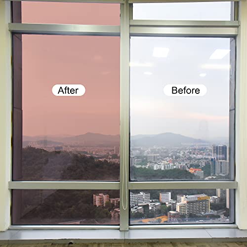 Película para ventana autoadhesiva 9.8x1.97ft marrón miniatura 5