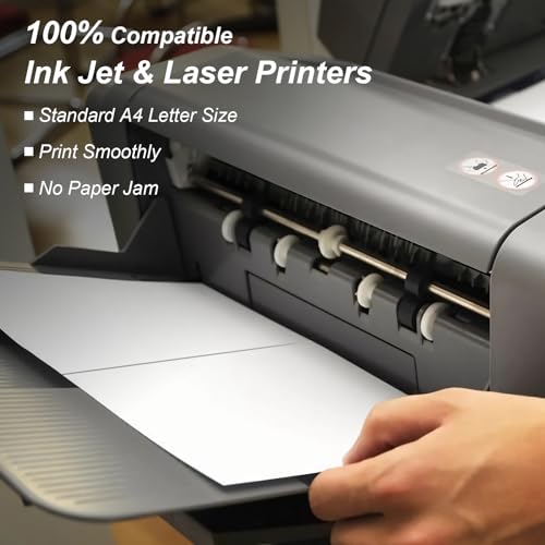 Image of Half Sheet 8.5x5.5inch Shipping Mailing Label 100 Counts, 2 Labels Per Sheet 8.5 x 11 for Laser & Inkjet Printer, Permanent Adhesive Label Square Corner (50 Sheets)