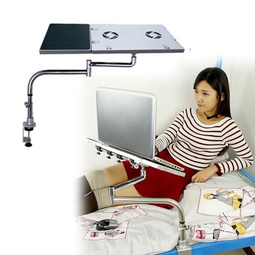 Mesa para ordenador portátil, 35 cm, plegable, elevador y giratorio, con ventilador de refrigeración silencioso, capacidad de carga de 20 kg, fácil de instalar, adecuada para camas y sofás