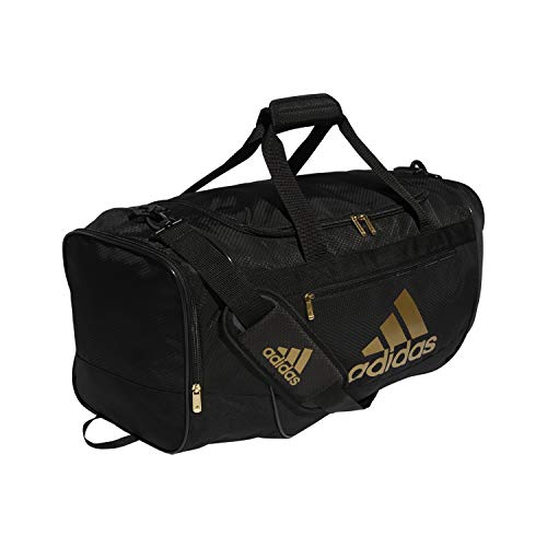 adidas Defender III Medium Duffel Bag, Black/Gold, One Size