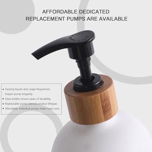 MOMEEMO Glass Soap Dispenser Set, Contains Hand Soap and Dish Soap Dispenser.Suitable for Kitchen Decor. (Black & White)