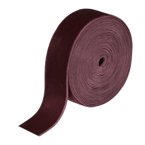 MECCANIXITY Ruban velours 1 Inch x 5 Yard face simple Brown