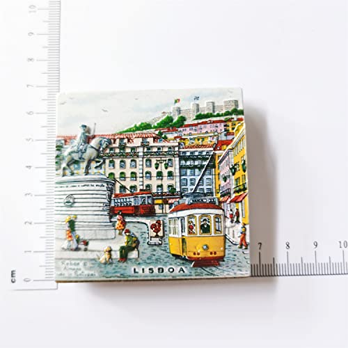 Imán 3D Lisboa Portugal Resina Decorativo 7x7 cm miniatura 6