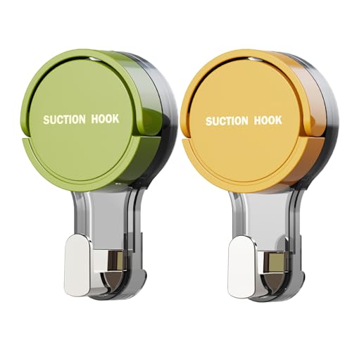 2 Stück Saughaken Extra Stark, Saugnäpfe mit Haken, Wandhaken Selbstklebend, Klebehaken Extra Stark, Haken zum Kleben, Handtuchhaken Ohne Bohren, Klebehaken Bad für Dusche, Badezimmer, Tür, Küche