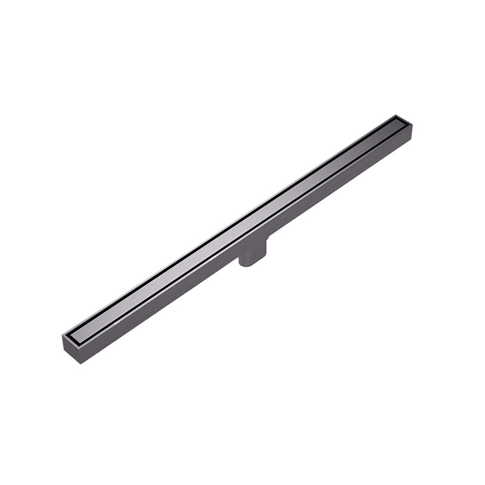 Gunmetal grey 304 Stainless Steel Floor Drain Stripe Lavalory Bathroom Shower Long Linear Drainage Floor Drains Cover(Gunmetal gray,900mm)