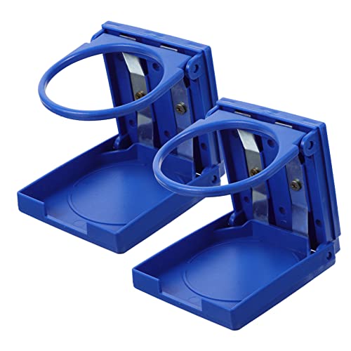 iplusmile 2 Piezas portavasos de Coche Todo Doblar Soporte Plegable estrellarse Organizador de Tazas de Coche portavasos Plegable Soporte de Taza automático Puede portavasos el plastico Azul