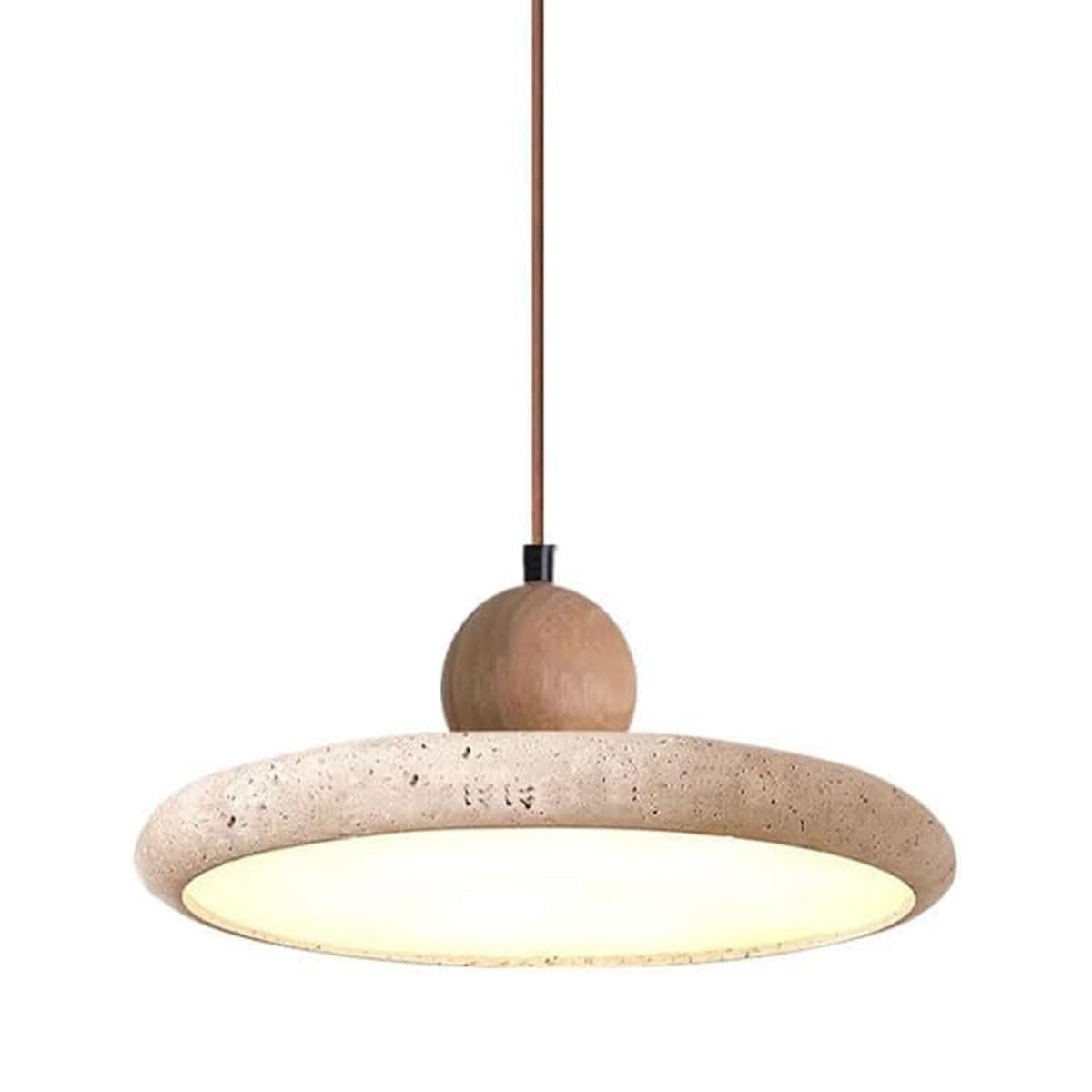 Lampe suspendue en travertin jaune dôme moderne lustre nordique