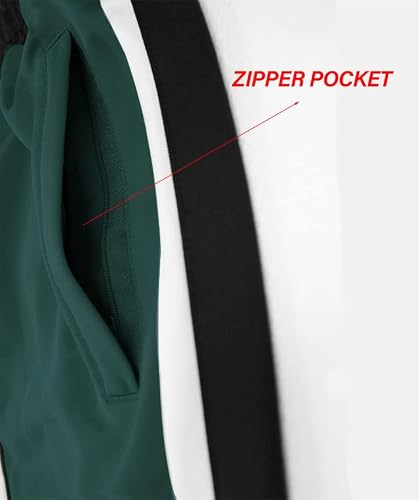 Screenshot-S41706 Mens Hip Hop Premium Slim Fit Comfort Track Pants - Athletic Sport Fitness Color Block Fashion Urban Lifestyle Streetwear Bottoms-Green/Black-Large #TOP2
