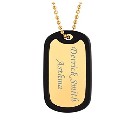 Custom4U Plaques Militaires Personnalisable Homme Or Military Dog Tag À Graver avec Chaine de l'Armée Maille Boule 60cm Pendentif Silencieux Acier Inoxydable Cadeau Militaire pour Hommes Garçons