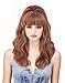 Rugelyss Vintage Long Wavy Ginger Mixed Blonde Wig with Bang Retro Big Bouffant Beehive Wigs fits 60s 70s 80s Costume or Halloween Party