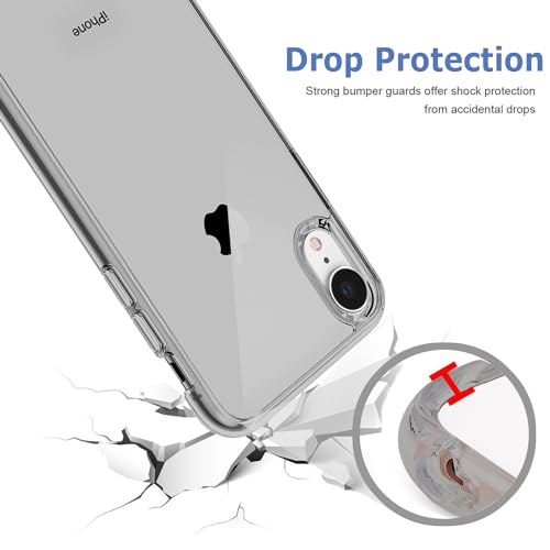 Image of TENOC Phone Case Compatible with iPhone XR, Gray Case Clear Shockproof Protective Bumper Slim Cover for 6.1 Inch