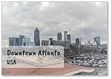Imán para nevera con diseño de edificios y hoteles destacados de Atlanta Skyline