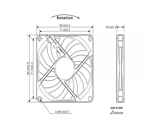 Ventilador de chasis con doble rodamiento de bolas para refrigeración de 12V 3