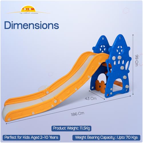 Image of Toyzone Star Fish Castle Slide for Kids | Baby Play Slide | Indoor & Outdoor Kids Slider | Easy Assembly | Safe Rounded Design | BIS Certified|Made in India|Kids Slide for 2-12 Years, Upto 70 kgs