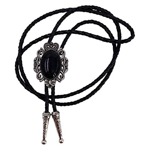 XGALBLA Bolo tie Black Stone Retro Native American Flower crown for Men Cover