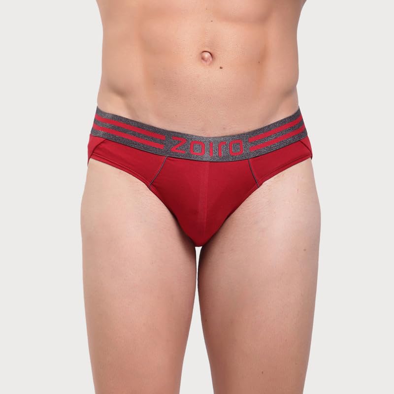 Image of Zoiro Men's Cotton Blend Solid Sports Brief (Pack of 2) |Colours May Vary