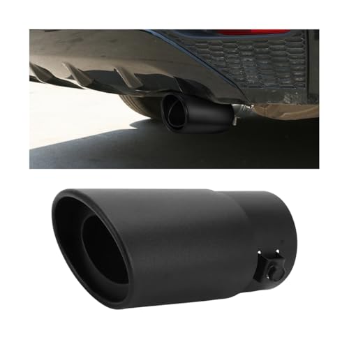 HAMOJUF Car Exhaust Tip 2.5 Inlet Adjustable Stainless Steel Bolt-On Straight Vehicle Modification Tail Exhaust Pipe Automotive Muffler Tip Replacement Universal for SUV RV Truck (Matte Black)