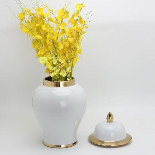 Vase en céramique blanc décoratif léger pour table basse - 5
