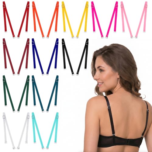 Eurzom 12 Pairs Adjustable Swimsuit Bra Straps Replacement Removable Spare Straps for Women Girls Bathing Suit and Bra Strap(Multicolor)