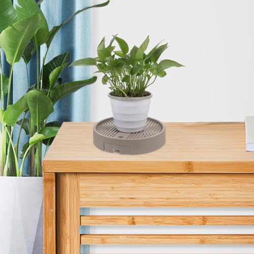 Support rond pour pot de fleurs ventilé à roulettes et réservoir