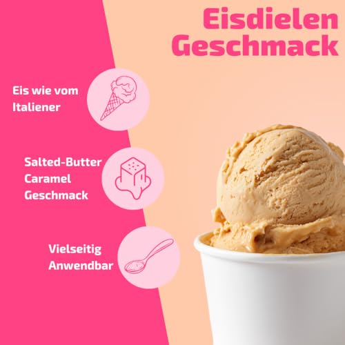 Salted-Butter-Caramel-Eispaste für köstliches, cremiges Eis mit intensivem Geschmack von salzigem Butterkaramell. Auch zum Verfeinern von Desserts uvm.» Inhalt 250 g – Bild 3